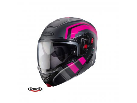 Casca flip-up Caberg Horus X Road M4 Titanium/Negru/Fuchsia/Mat - Pinlock ready