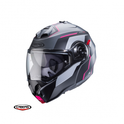 Casca flip-up Caberg Duke Evo Move M3 SV Titanium/Negru/Fuchsia/Mat - Pinlock ready