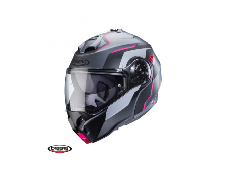 Casca flip-up Caberg Duke Evo Move M3 SV Titanium/Negru/Fuchsia/Mat - Pinlock ready