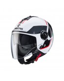 Casca open face CABERG Jet RIVIERA V4X GEO - Alb/Negru/Gri/Rosu