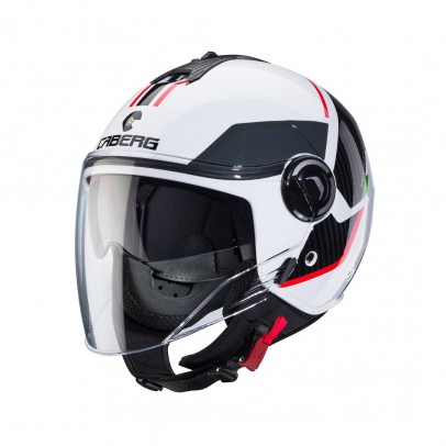 Casca open face CABERG Jet RIVIERA V4X GEO - Alb/Negru/Gri/Rosu