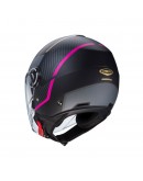 Casca open face CABERG Jet RIVIERA V4X GEO - Negru/Gri/Roz mat