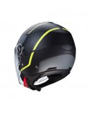 Casca open face CABERG Jet RIVIERA V4X GEO - Negru/Gri/Galben fluor mat