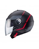 Casca open face CABERG Jet RIVIERA V4X GEO - Negru/Rosu/Gri mat