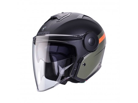 Casca open-face Caberg Soho Zephyr - Negru/Verde mat