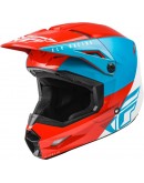 Casca cross/enduro Fly Racing Kinetic Straight Edge - Rosu/Albastru/Alb