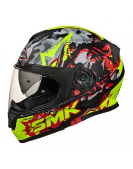 Casca integrala Smk Twister  - Negru/Gri/Fluorescent/Mat