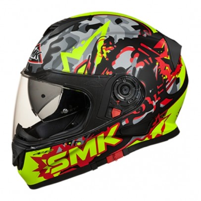 Casca integrala Smk Twister  - Negru/Gri/Fluorescent/Mat