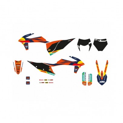 Kit grafic BLACKBIRD KTM SX/SX-F '19-'22, EXC/EXC-F '20-'23 REPLICA KTM FACTORY 23 KTM culoare Portocaliu Negru