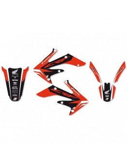 Kit grafic BLACKBIRD + husă șa HONDA CRF 250R '04-'09, CRF 250X '04-'21 DREAM 4 culoare Rosu Negru