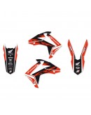 Kit grafic BLACKBIRD + husă șa HONDA CRF 250R '14-'17, CRF 450R '13-'16 DREAM 4 culoare Negru Rosu Alb