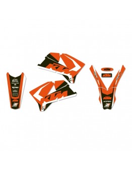 Kit grafic BLACKBIRD + husă șa KTM SX/SX-F '05-'06, EXC/EXC-F '05-'07 DREAM 4 culoare Portocaliu Negru