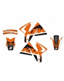 Kit grafic BLACKBIRD + husă șa KTM SX '98-'00, EXC '98-'00 DREAM 4 culoare Portocaliu Negru Alb