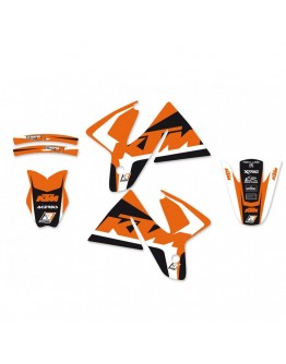 Kit grafic BLACKBIRD + husă șa KTM SX '98-'00, EXC '98-'00 DREAM 4 culoare Portocaliu Negru Alb