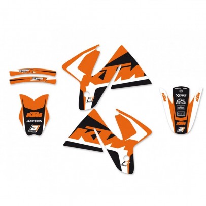 Kit grafic BLACKBIRD + husă șa KTM SX '98-'00, EXC '98-'00 DREAM 4 culoare Portocaliu Negru Alb