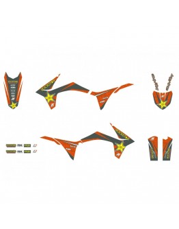 Kit grafic BLACKBIRD + husă șa KTM EXC  '12-'13, SX-SXF  '11-'12 ROCKSTAR ENERGY KTM