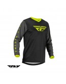 Tricou (bluza) cross-enduro Fly Racing model F-16 - Negru/galben fluor