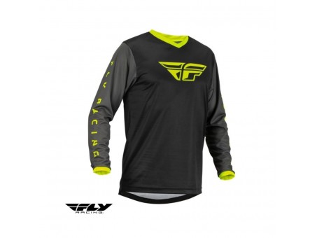 Tricou (bluza) cross-enduro Fly Racing model F-16 - Negru/galben fluor