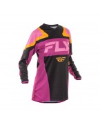 Tricou cross-enduro Fly Racing F-16 - Negru, Roz, Galben