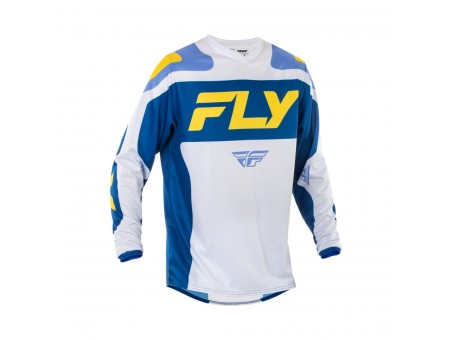 Tricou Off-Road FLY RACING F-16 - Alb/Galben/Albastru