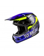 Casca Fly Racing Youth Kinetic Scorched - Albastru,Gri,Fluo (pentru copii)