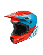 Casca cross/enduro Fly Racing Kinetic Straight Edge - Rosu/Albastru/Alb