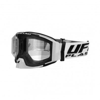 Ochelari motocross UFO 2024/09 Wise - Alb cu lentila transparenta