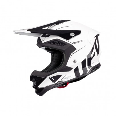 Casca cross-enduro UFO DIAMOND CARBON - Negru/Alb