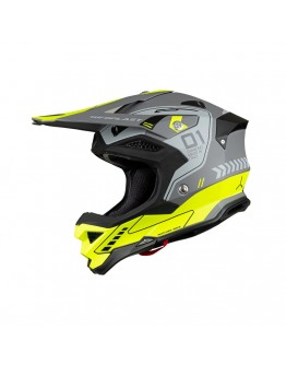 Casca cross-enduro UFO DIAMOND CARBON - Gri/Galben fluor