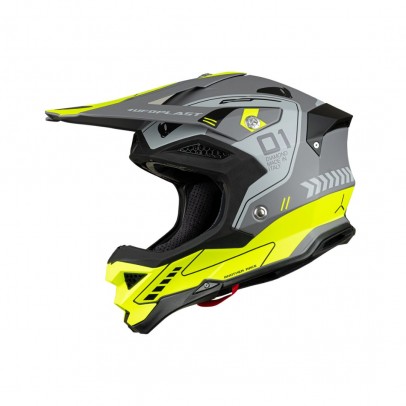 Casca cross-enduro UFO DIAMOND CARBON - Gri/Galben fluor