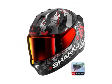 Casca Moto Integrala SHARK SKWAL i3 HELLCAT Mat - Negru/Gri/Rosu (+1 viziera)