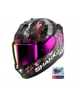 Casca Moto Integrala SHARK SKWAL i3 HELLCAT Mat - Negru/Gri/Roz mat (+1 viziera)