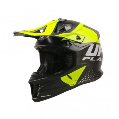 Casca cross-enduro UFO INTREPID - Negru/Galben fluor