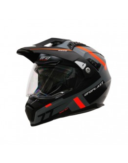 Casca UFO ARIES Offroad/Dual/Tourer/Crossover Cu Viziera - Negru/Gri/Rosu