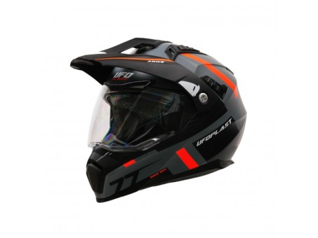 Casca UFO ARIES Offroad/Dual/Tourer/Crossover Cu Viziera - Negru/Gri/Rosu