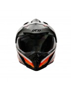 Casca UFO ARIES Offroad/Dual/Tourer/Crossover Cu Viziera- Negru/Alb/Rosu