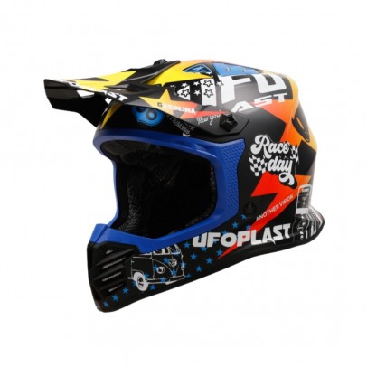 Casca Copii motocross UFO Korey Kid/Junior - Negru/Galben/Rosu/Albastru