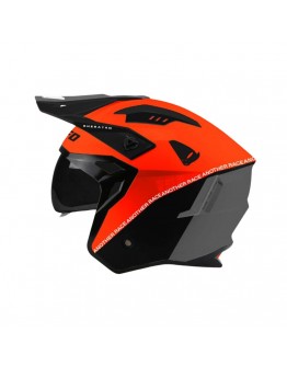 Casca Open Face UFO SHERATAN Jet/Trial - Negru/Portocaliu fluo