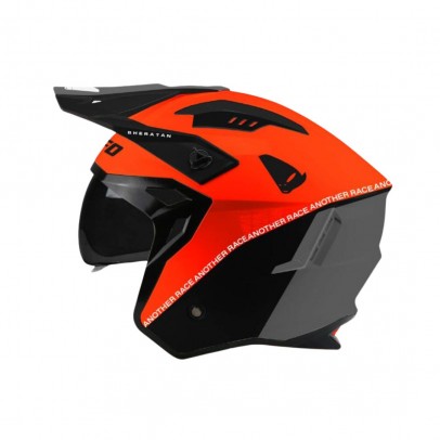 Casca Open Face UFO SHERATAN Jet/Trial - Negru/Portocaliu fluo