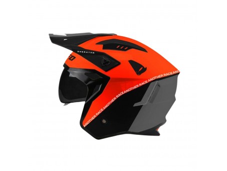 Casca Open Face UFO SHERATAN Jet/Trial - Negru/Portocaliu fluo