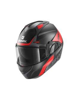 Casca Flip-up Shark Evo GT - Negru/Gri/Rosu/Mat