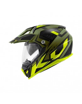 Casca Off Road KAPPA KV30 EVO GRAYER DUAL - Verde/Negru/Galben mat