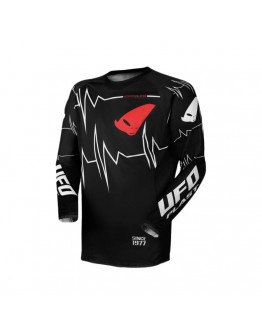 Tricou motocross UFO Slim Adrenaline Cross - Negru