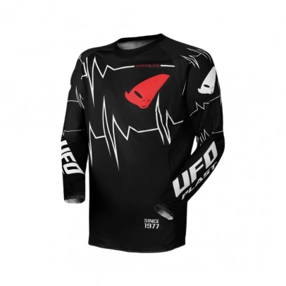 Tricou motocross UFO Slim Adrenaline Cross - Negru