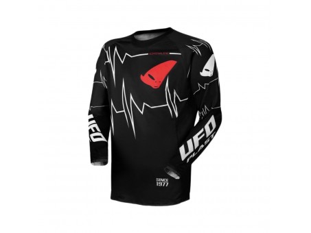 Tricou motocross UFO Slim Adrenaline Cross - Negru