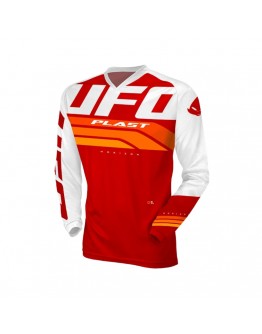 Tricou motocross UFO Horizon Jersey Cross - Rosu/Alb