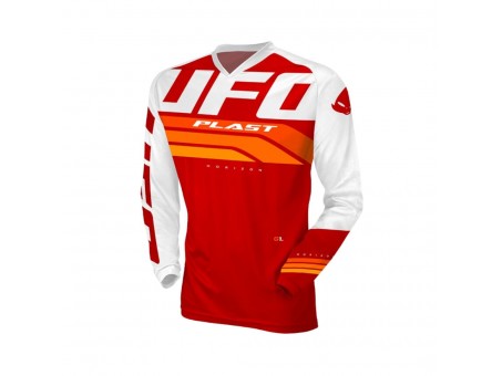 Tricou motocross UFO Horizon Jersey Cross - Rosu/Alb