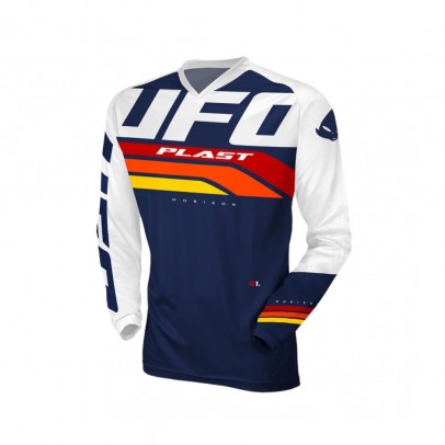 Tricou motocross UFO Horizon Jersey Cross - Albastru/Alb