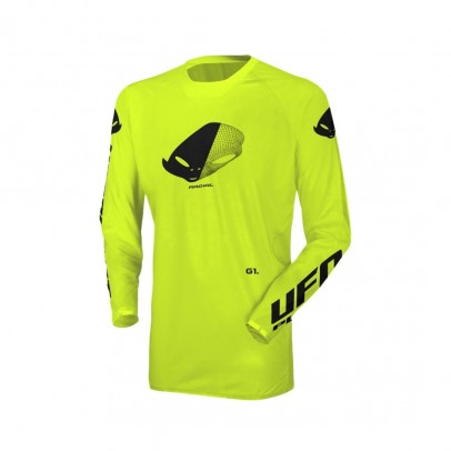 Tricou motocross UFO Slim Radial Cross - Galben fluo