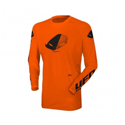 Tricou motocross UFO Slim Radial Cross - Portocaliu fluo